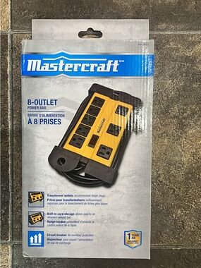 Mastercraft 8-Outlet Power Bar with 6-ft Cord, Circuit Breaker & Lighted Switch